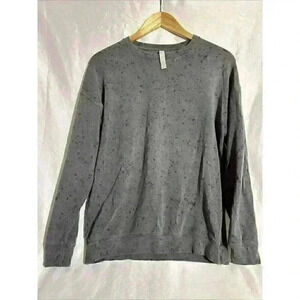 Athleta Womens Small Studio To Street Gray Paint Splatter Pullover Sweatshirt
